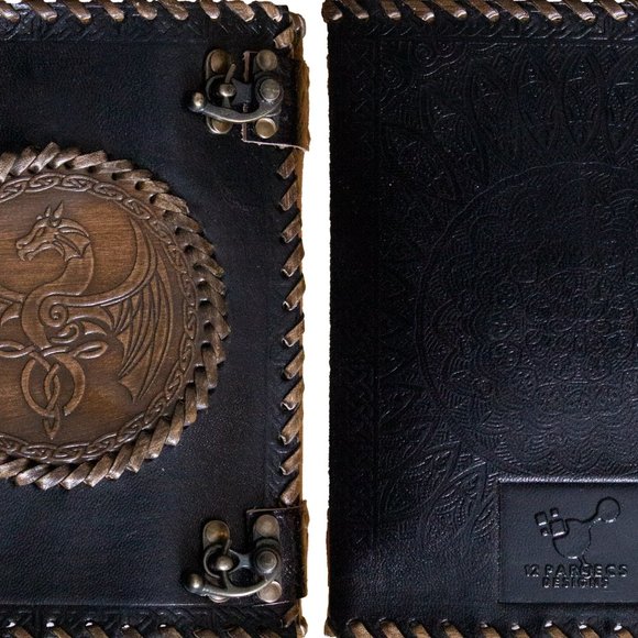 Viking Dragon Crest Leather Journal - Picture 2 of 8